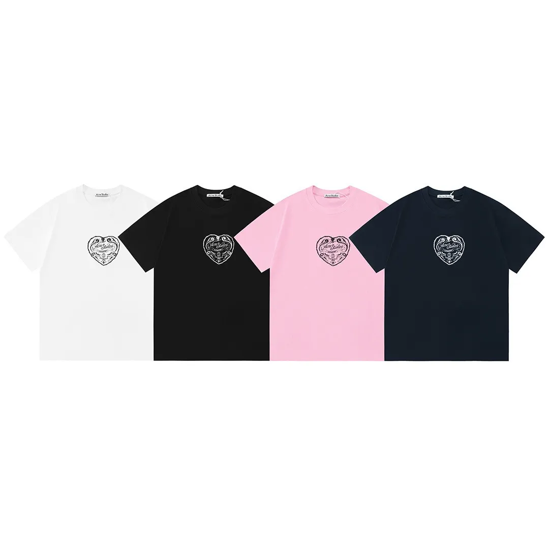 Acne Studios 2026 New Arrival logo Same Style t 100％ 32 ：Dark Blue Size：XS S M L
